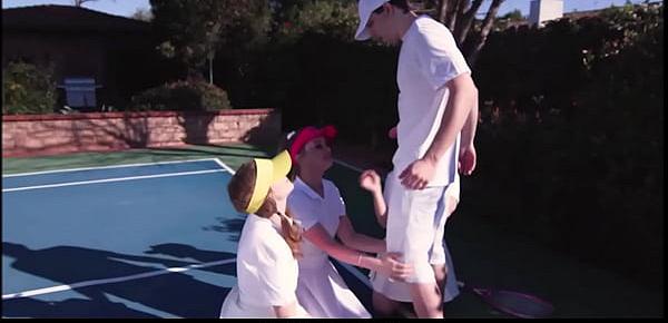 Teen Best Friends Fucked By Their Tennis Coach On Court